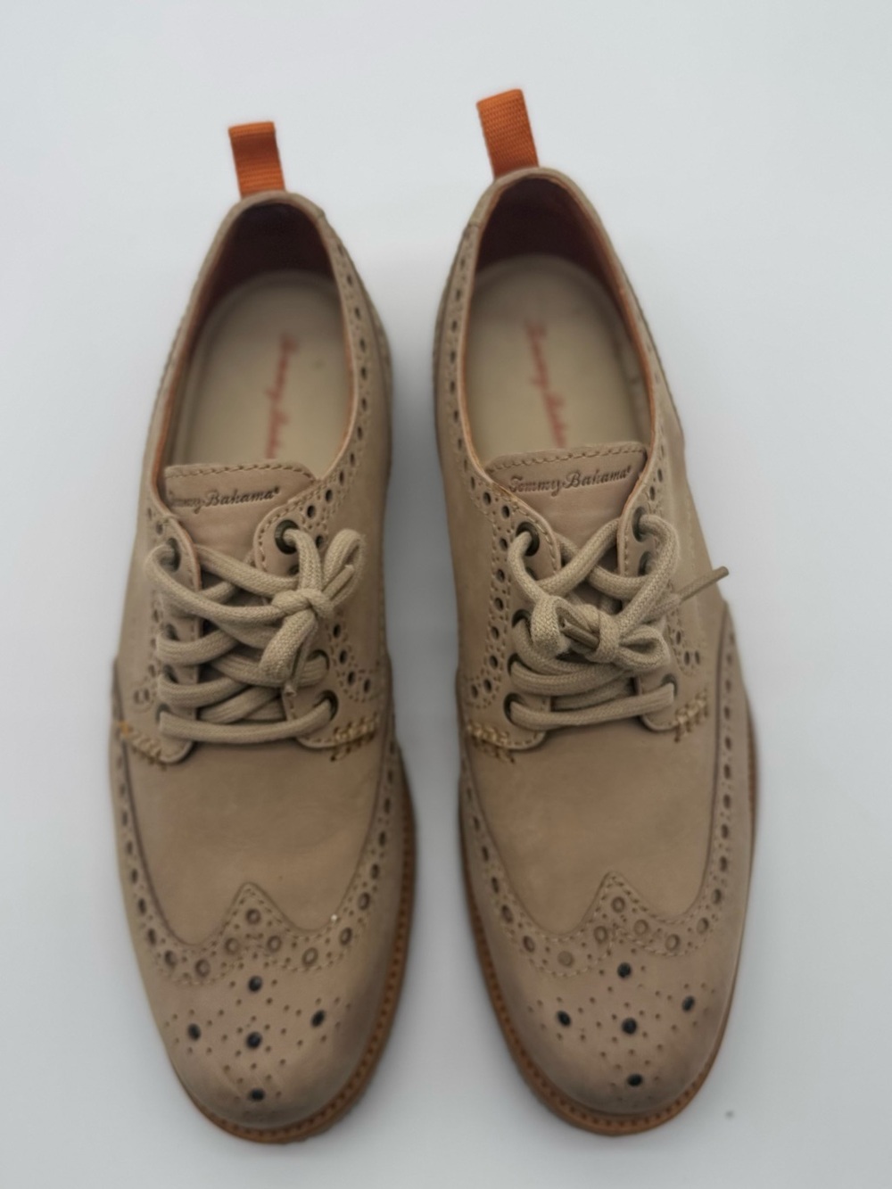 Tommy Bahama Beige/Tan Brogue Wingtip Oxfords